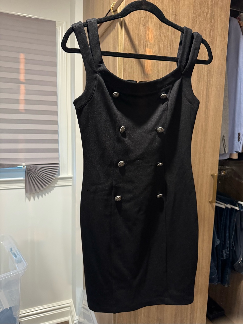 Bailey 44 Black Double-Breasted Midi Sheath Dress